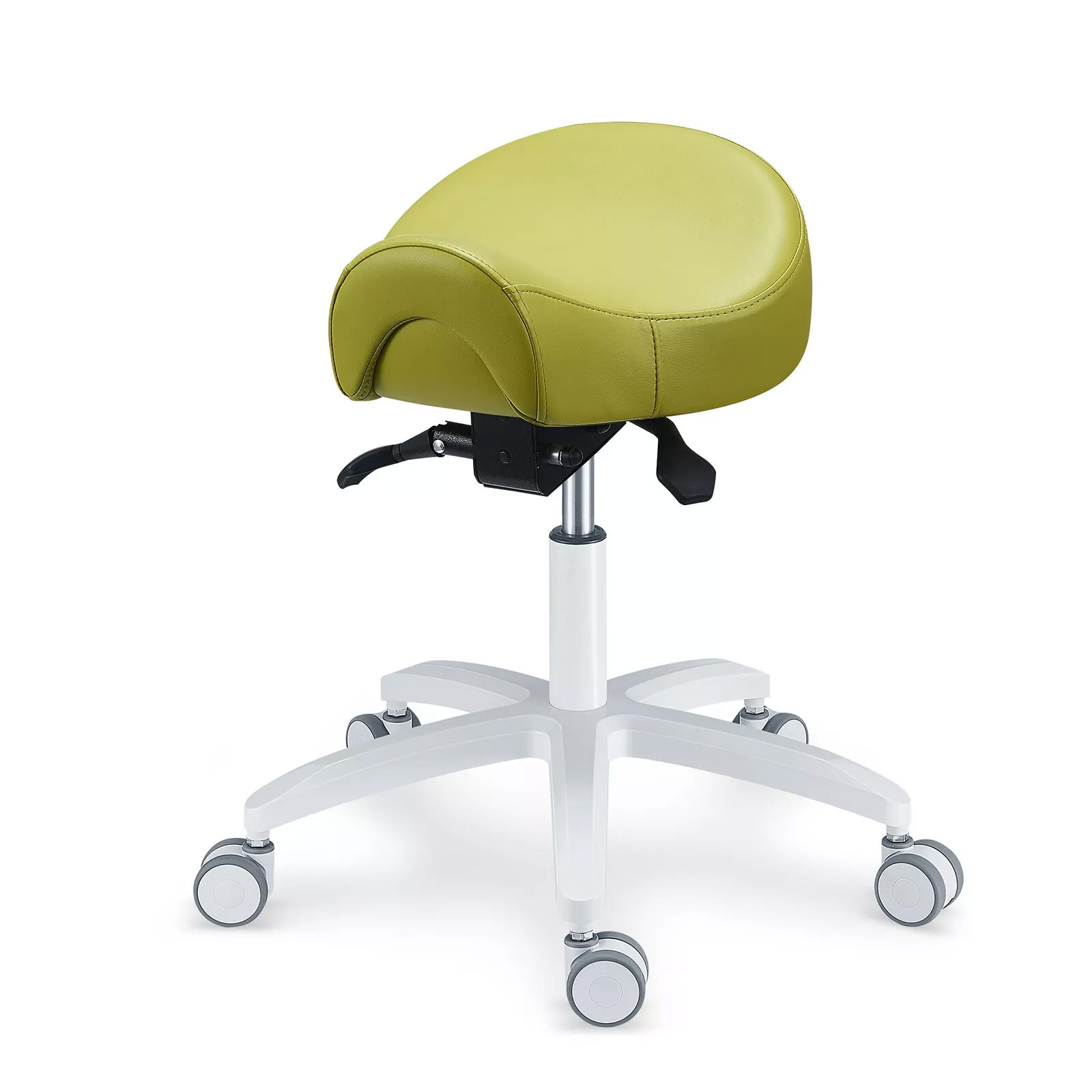 PLST-075 Adjustable Dental Operator Assistant Saddle Chair Dental Hygienist Nurse Stools Microfiber Leather